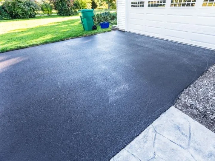 A newly surfaced driveway