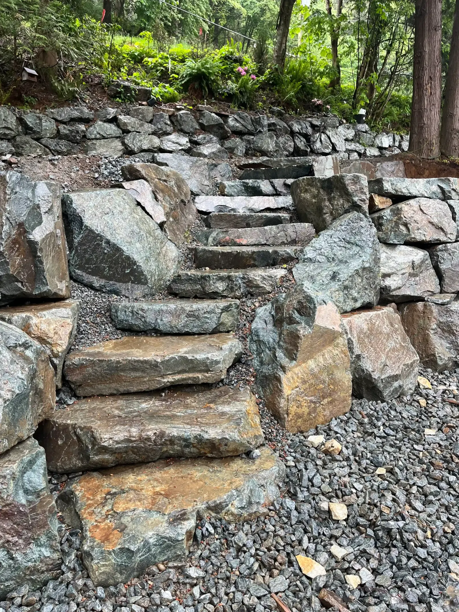 Retaining wall and landscaping work near Abbotsford, BC