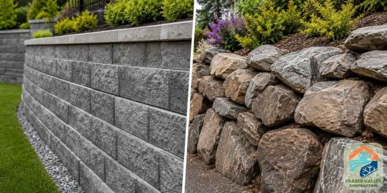 Retaining wall vs Rock wall