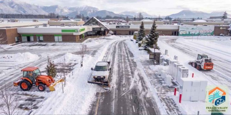 chilliwack snow removal crew at work at the cottonwood centre in Chilliwack